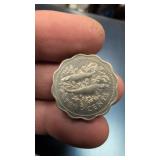 1985 Bahamian ten-cent coin featuring two