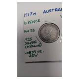 1917 6 pence Australia silver
