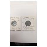 1943 & 44 German 5PF coins rare