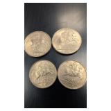 Spanish 5 and 10 centimos coins, often referred