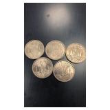 5-1948(3) & 1964(2)-1 Franc coin from Rï¿½union.