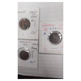 German 1938 &.39 1 pf coins