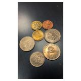 Singapore coins from the 1980s, including 1 cent,