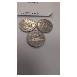 1949 Canadian 5 Cent coins