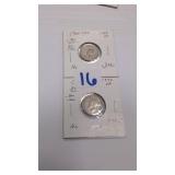 Canadian 1943 & 46 10 cent coins