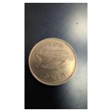 1990 Irish one pound coin