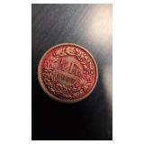 1977 Swiss 1/2 Franc coin.
