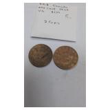 1909 Canadian one cent coins