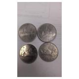 4 X Canadian dollar coins