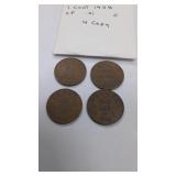 1928 Canadian one cent coins
