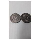 1971&1972 50-cent US coins