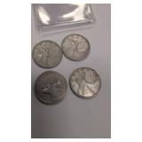 4X 1951 Canadian quarters