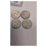 4X 1945 Canadian quarters