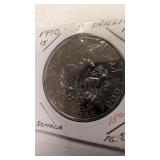 1970 Somalia 5 Shillings coin, a non-circulating