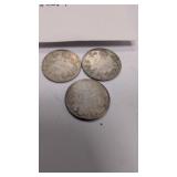 3 heavy circulation Canadian dimes