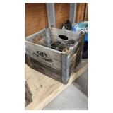 Vintage wooden and metal crate