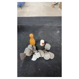 Metal tags, and figures