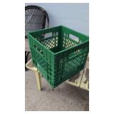 Green milk crate