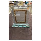Heavy glass picture frame