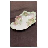 1920-40 Austria hand painted leaf trinket dish