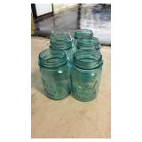 Blue mason jars