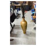 Large vase with peacock feathers