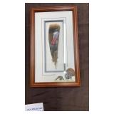Framed painted turkey feather