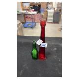 Coloured glass bottles