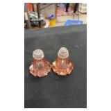 Pink depression salt shakers