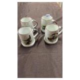 Set of 4 duck mugs made in Japan