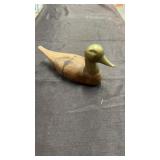 Brass and wood duck decoy