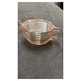 1950 swirl pattern pink glass creamer