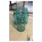 Blue mason jars