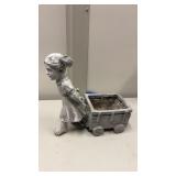 Girl with wagon planter decor