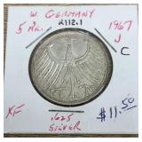 West German coin 1967 .625 silver