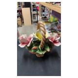 Ceramic basket of flowers