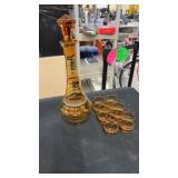 Amber glass decanter