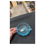 Blue glass dish