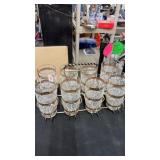 Vintage drinking glasses/ carrier
