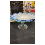 Art glass pedestal bowl