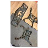 Heavy cast metal bench frame