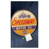 Speedway motor oil sign