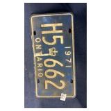 1971 Ontario license plate
