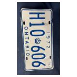 1972 Ontario license plate