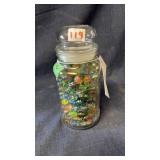Planters jar - full of marbles