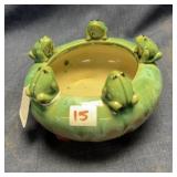 Vintage green flower planter