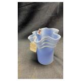 Blue frosted vase