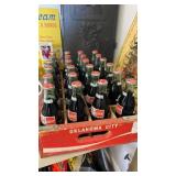 Vtg Oklahoma City wood Coke case w glass bottles