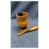 Wood mortar & pestal