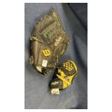 Two baseball gloves